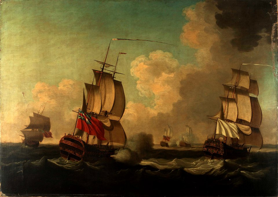 The Capture of the 'Alcide' and 'Lys', 8 June 1755 RMG BHC0376