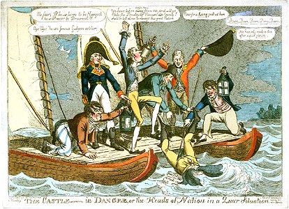 The Castle - in Danger, or the Heads of the Nation in a Queer Situation (caricature) RMG PW3931