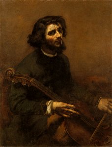 The Cellist (Self-portrait) (Gustave Courbet) - Nationalmuseum - 20159. Free illustration for personal and commercial use.