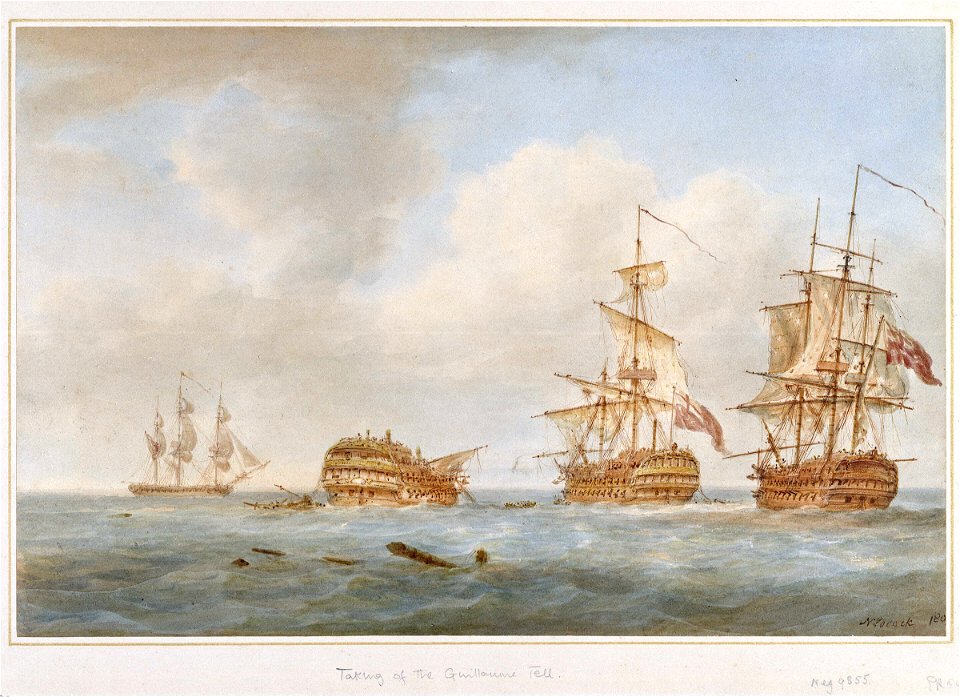 The capture of the 'Guillaume Tell', 31 March 1800 RMG PW5879