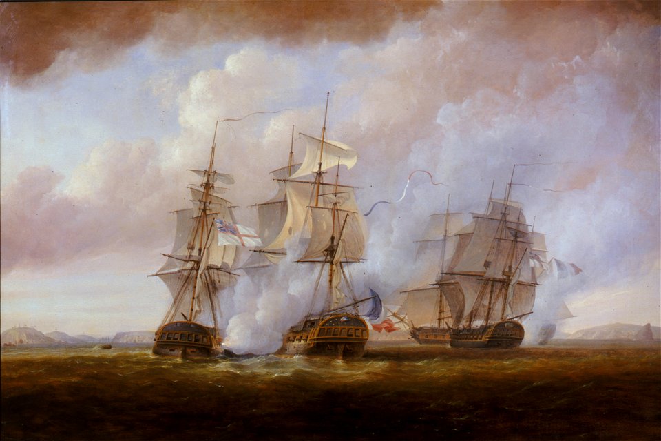 The capture of the Resistance and Constance by HMS San Fiorenzo and Nymphe, 9 March 1797 BHC0495