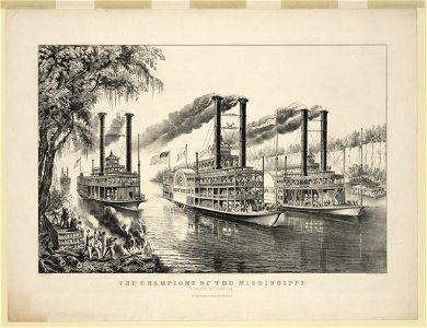 The Champions of the Mississippi- A race for the Buckhorns - F.F. Palmer, del. ; lith. of Currier & Ives, N.Y. LCCN90715790