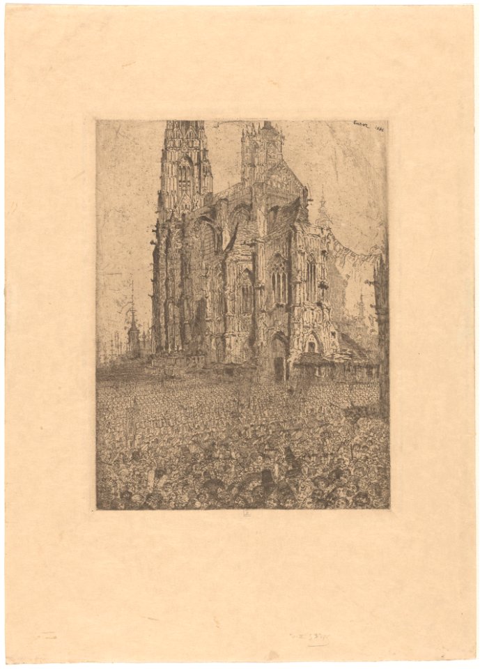 The Cathedral, print by James Ensor, 1886, Prints Department, Royal Library of Belgium, S. II 53375