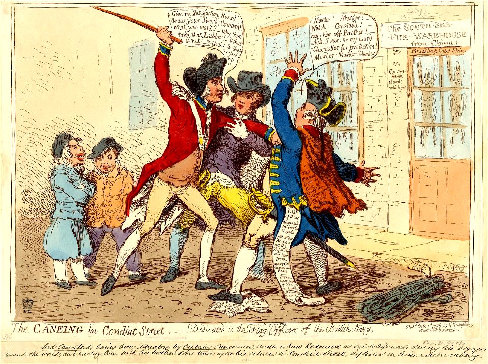 The Caneing in Conduit Street. (BM 1851,0901.822)