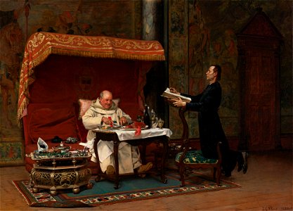 The canon's dinner, by Jehan Georges Vibert