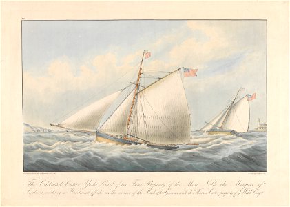 The Celebrated Cutter Yacht Pearl of 113 Tons. Property of the Most Noble the Marquis of Anglesey, working to Windward off the Needles Winner of the Match of 800 Guineas with the Harrow Cutter - RMG PY8621