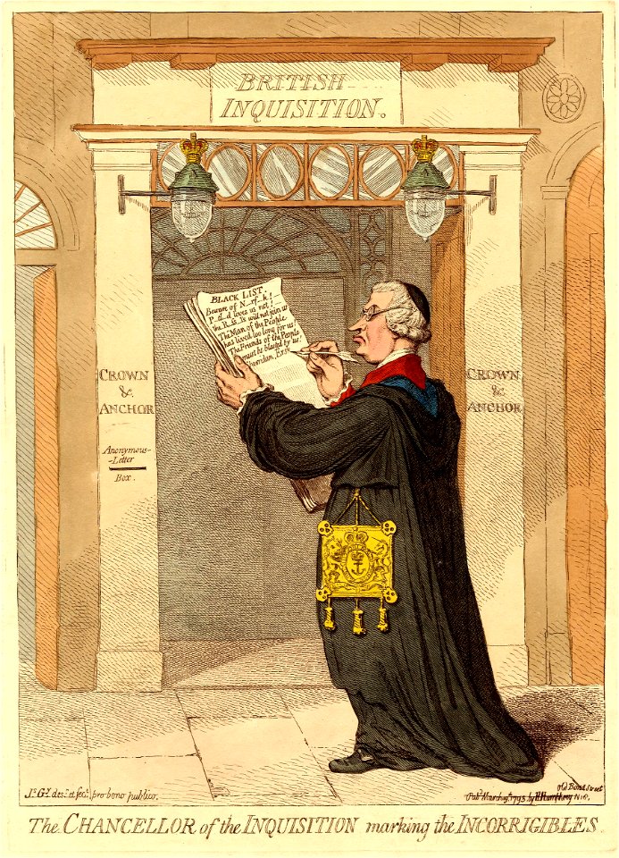The chancellor of the inquisition marking the incorrigibles. (BM 1868,0808.6283)