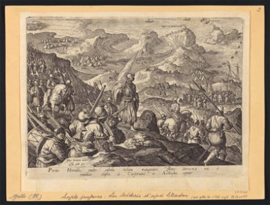 The Capture of Portus Herculis ca.1582 print by Stradanus, S.I 54385, Prints Department, Royal Library of Belgium