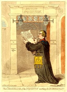 The chancellor of the inquisition marking the incorrigibles. (BM J,3.48)