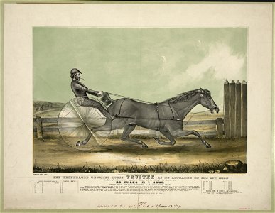 The celebrated trotting horse trustee as he appeared in his 20th mile- In his great match against time of trotting harness 20 miles in 1 hour over the union course L.I. Oct. 20th 1848 LCCN90714734