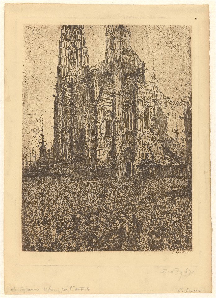 The Cathedral, print by James Ensor, 1886, Prints Department, Royal Library of Belgium, S. II 89671