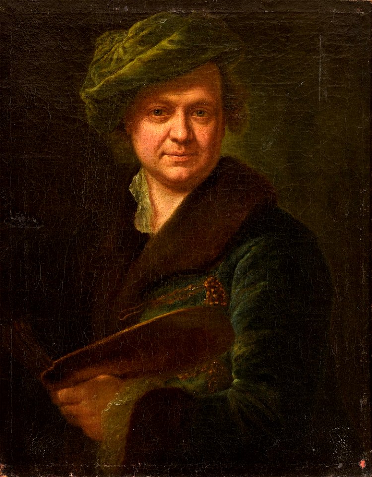 Selbstportrait mit Malerpalette 18Jh anonym