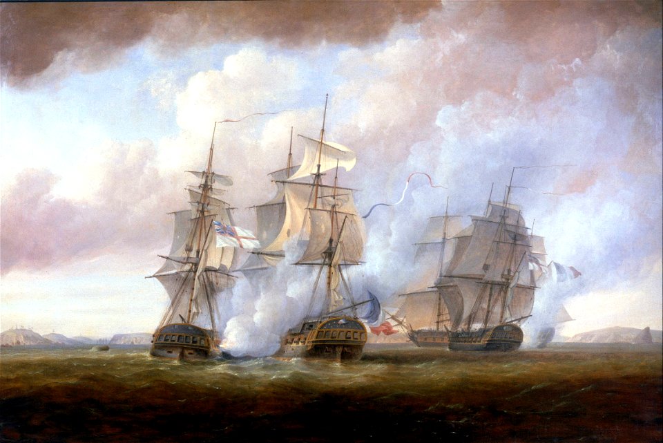 The capture of the Resistance and Constance by HMS San Fiorenzo and Nymphe, 9 March 1797 RMG BHC0495