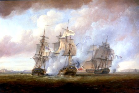 The capture of the Resistance and Constance by HMS San Fiorenzo and Nymphe, 9 March 1797 RMG BHC0495