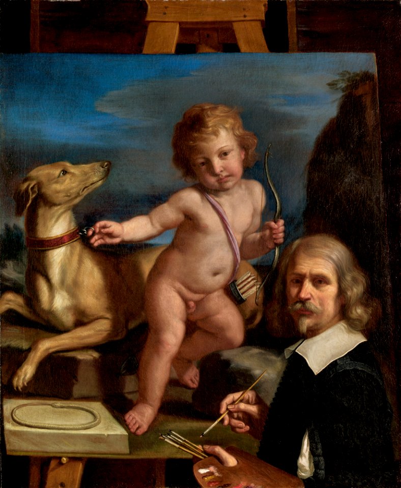 Self-Portrait before a Painting of Amor Fedele -6950305