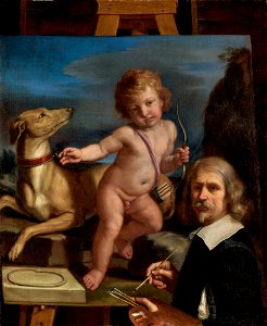 Self-Portrait before a Painting of Amor Fedele -6950305