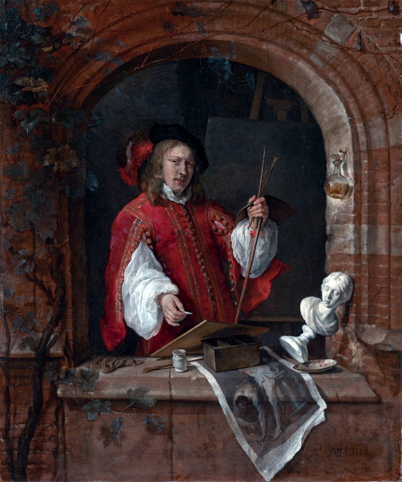Self-Portrait standing at a Window, by Gabriël Metsu