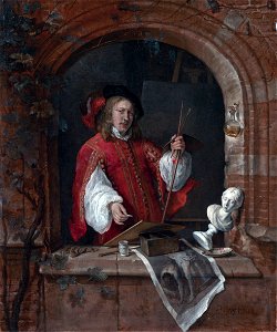 Self-Portrait standing at a Window, by Gabriël Metsu