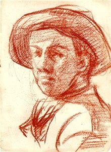 Self-Portrait with Hat by Theo van Doesburg Centraal Museum AB4267