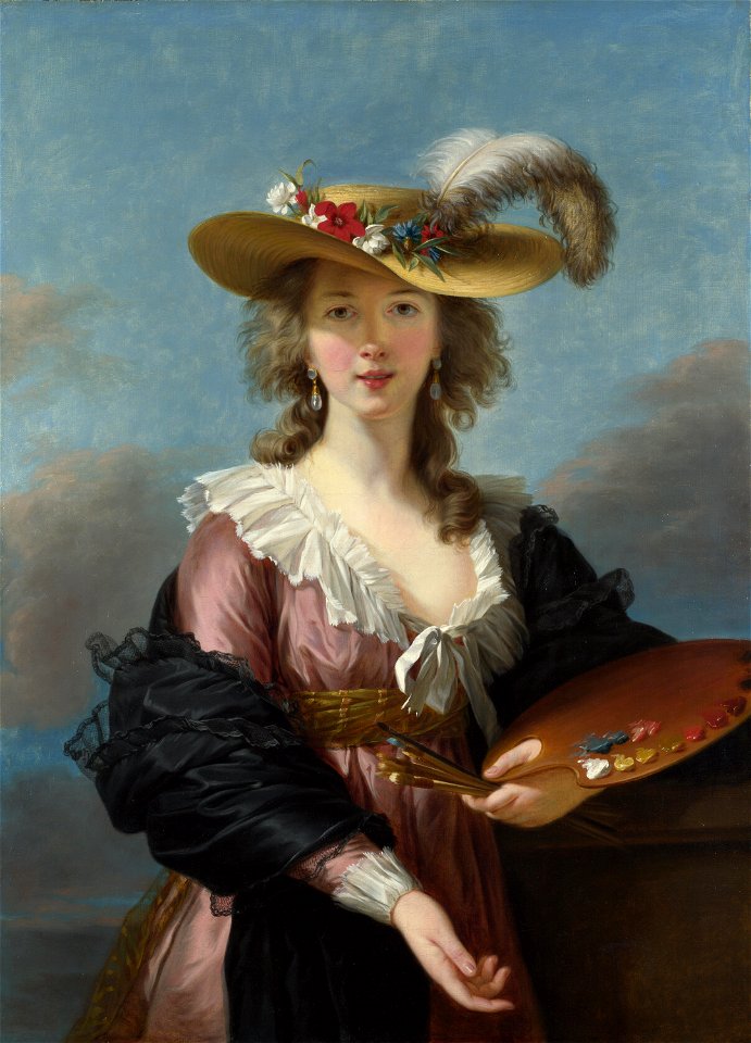 Self-portrait in a Straw Hat by Elisabeth-Louise Vigée-Lebrun