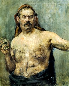 Self-portrait with Glass by Lovis Corinth