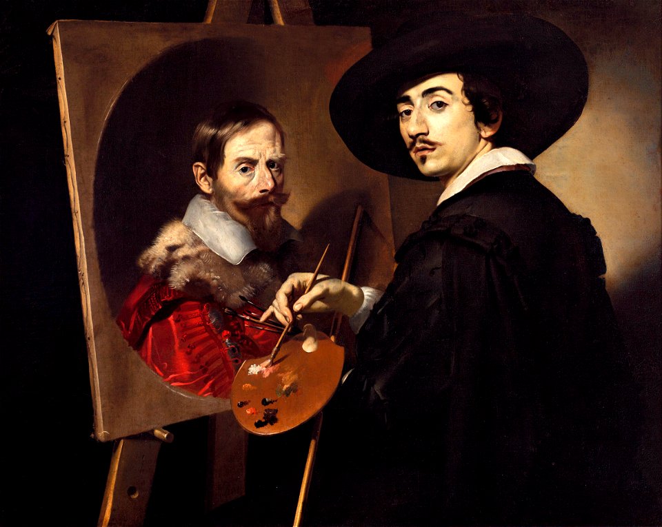 Self-Portrait with a Portrait on an Easel 1623-4 Nicolas Regnier