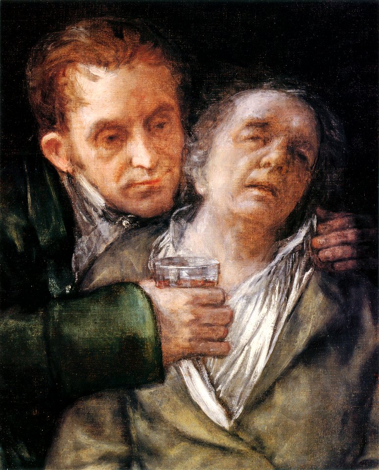 Self-portrait with Dr Arrieta by Francisco de Goya (detail)