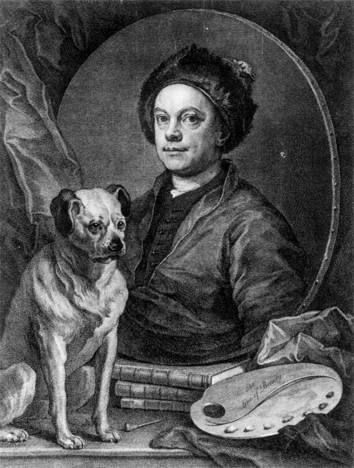 Self-portrait with a Pug Dog (Tramp) by William Hogarth
