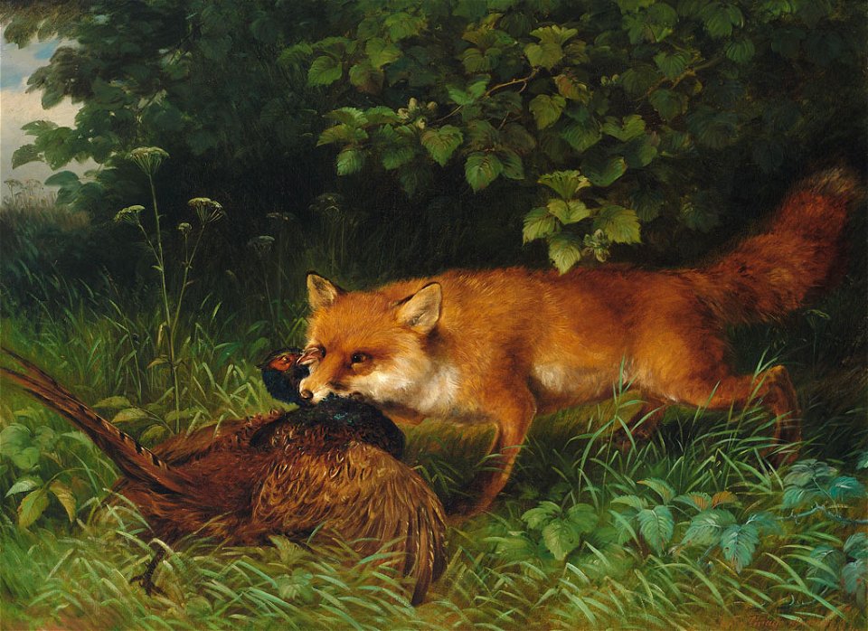 Ludwig Sellmayr Fuchs mit Fasan 1871