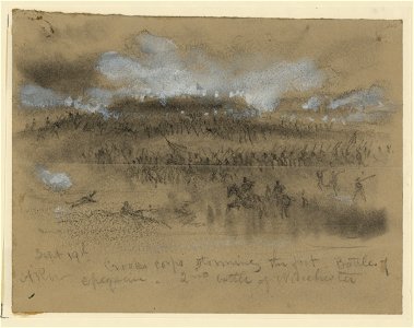 Sept. 19th. Crooks Corps storming to the fort. Battle of Opequon- 2nd battle of Winchester LCCN2004660831