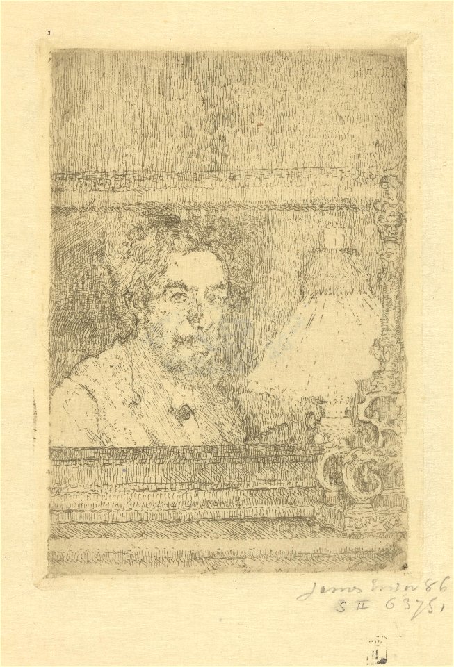 Self-Portrait, print by James Ensor, 1886, Prints Department, Royal Library of Belgium, S. II 63751