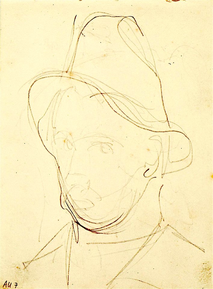Self-Portrait with Hat by Theo van Doesburg Centraal Museum AB4406