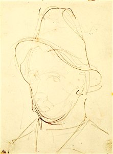 Self-Portrait with Hat by Theo van Doesburg Centraal Museum AB4406