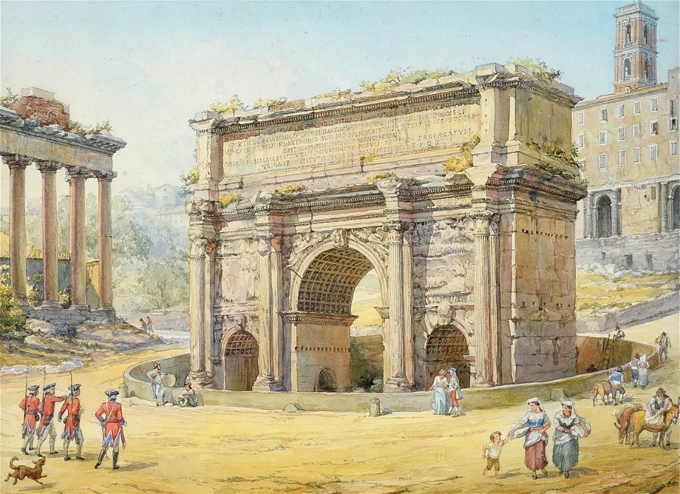 Septimus-Severus-Bogen im Forum Romanum 19Jh