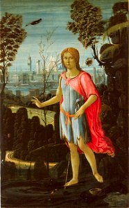 Sellaio, Jacopo del - Saint John the Baptist - c. 1480. Free illustration for personal and commercial use.