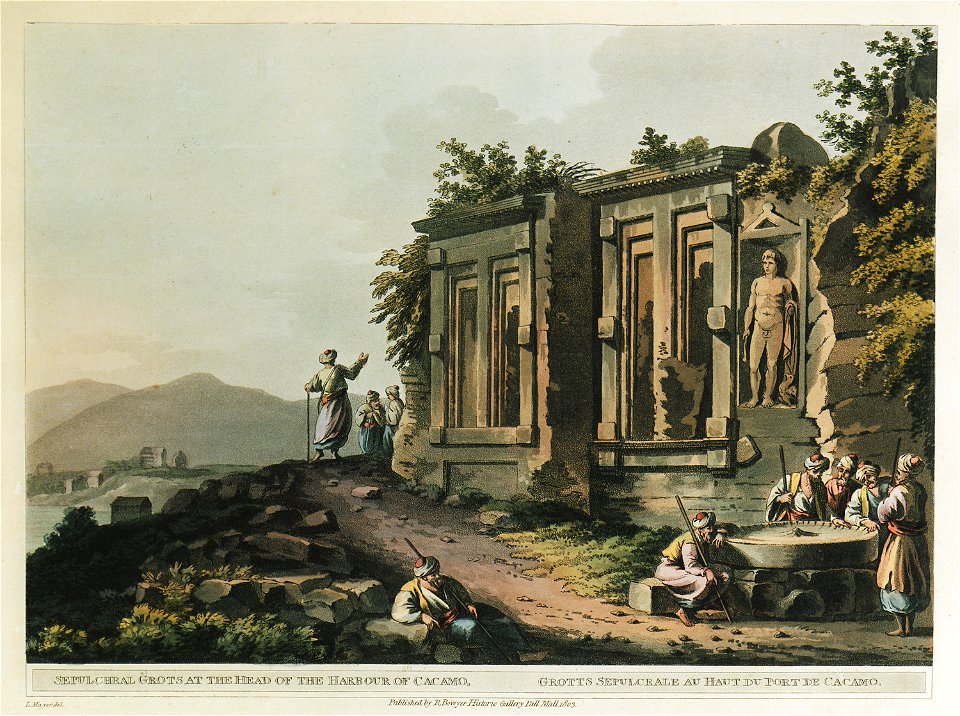 Sepulchralgrots at the head of the harbor of Cacamo - Mayer Luigi - 1803
