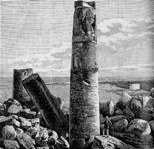 Selinunte – Panorama delle rovine del Tempio di Apollo (xilografia)