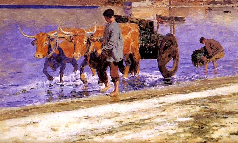 Serafín Avendaño 1838-1916, A carreta de argazo