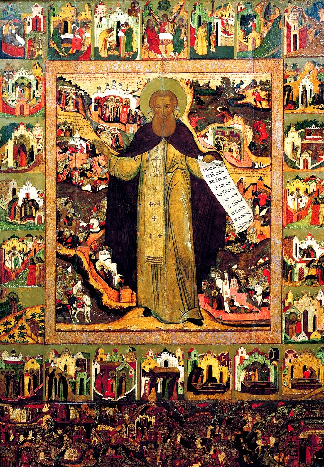 Sergius of Radonezh vita icon (17 c., Yaroslavl museum)