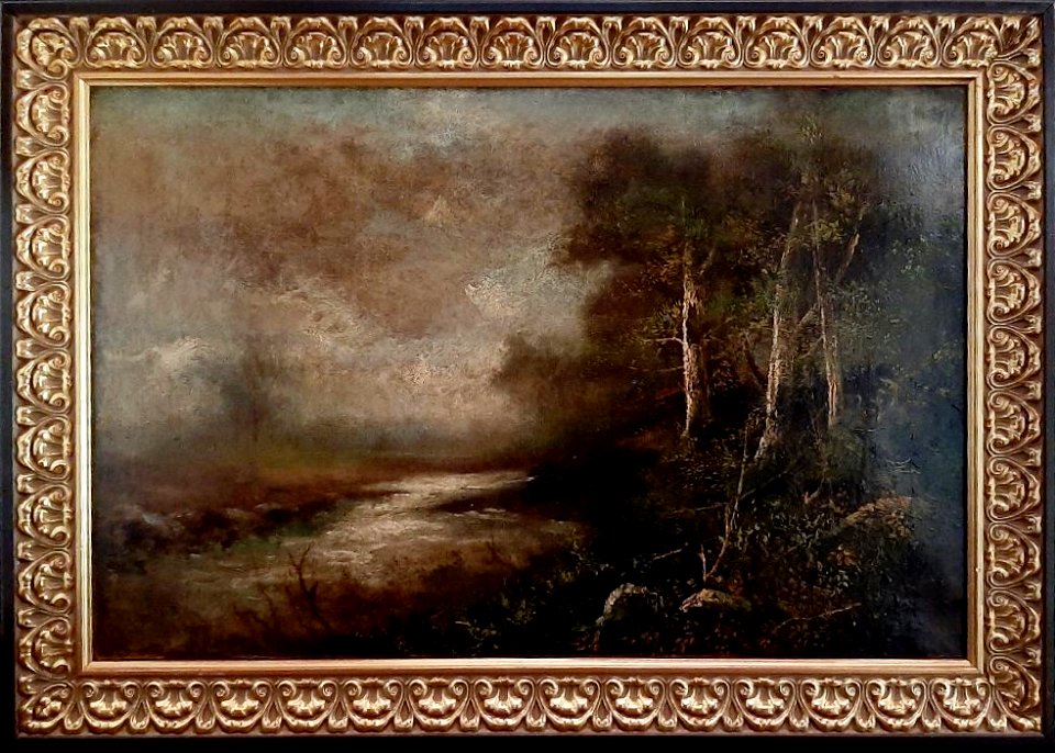 Serafín Avendaño. Paisaje con río