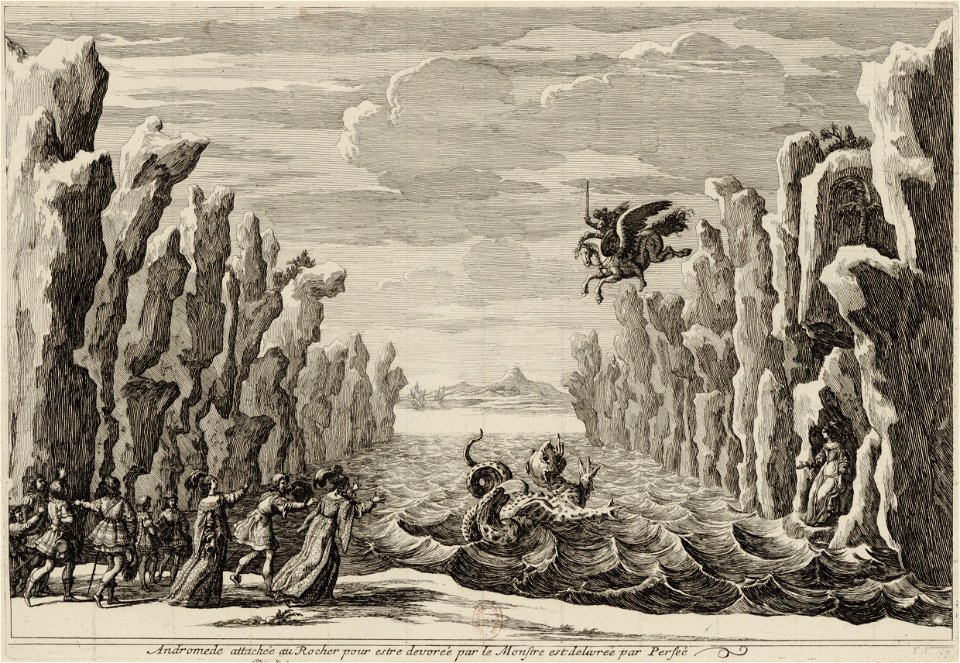 Set design Act3 of Andromède by P Corneille 1650 - Gallica 2010