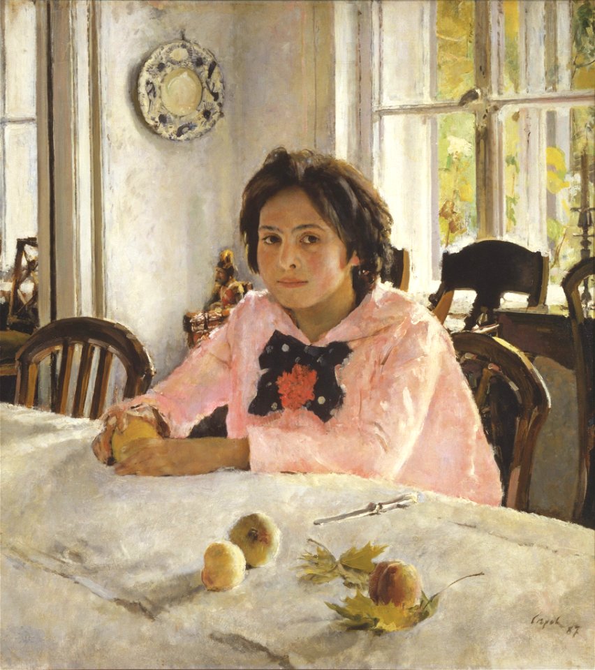 Serov devochka s persikami