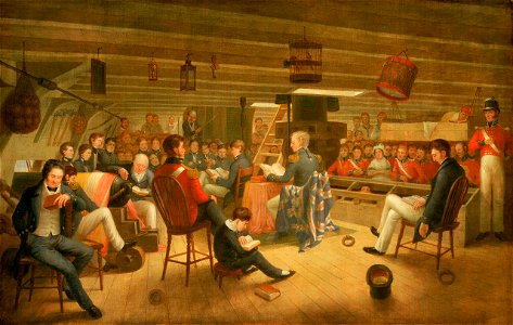 Service divin sur une frégate anglaise vers 1836
