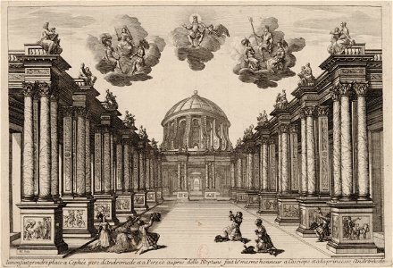 Set design Act5 of Andromède by P Corneille 1650 - Gallica. Free illustration for personal and commercial use.