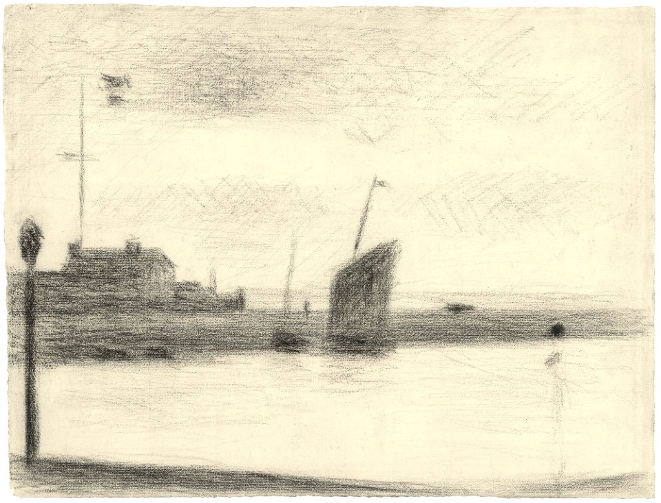 Seurat - UN SOIR, GRAVELINES, 1890, Hauke 696