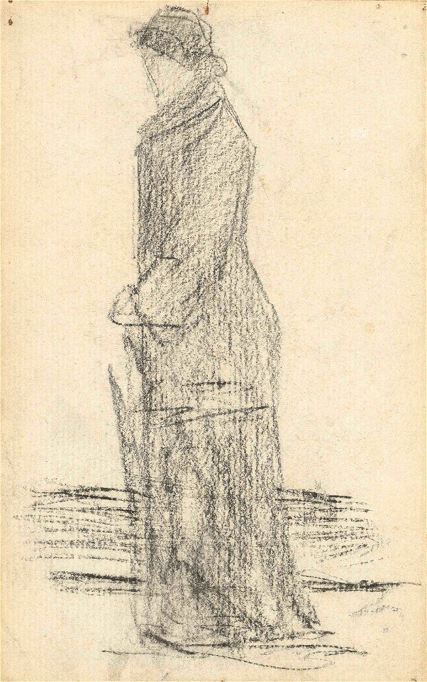 Seurat - Femme au parapluie, circa 1881, Hauke 425