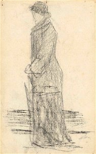 Seurat - Femme au parapluie, circa 1881, Hauke 425