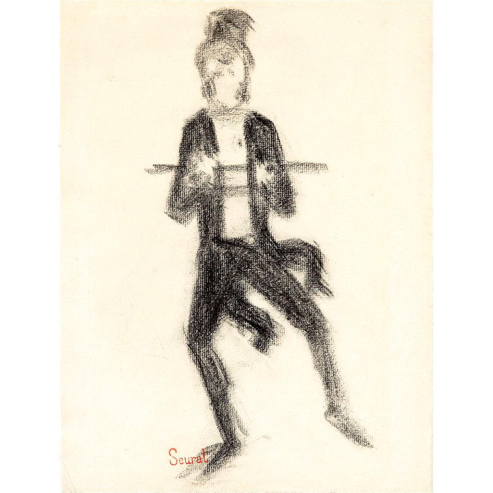 Seurat - LE DANSEUR À LA CANNE, vers 1889, Hauke 682