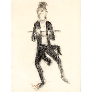 Seurat - LE DANSEUR À LA CANNE, vers 1889, Hauke 682