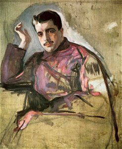 Sergej Diaghilev (1872-1929) ritratto da Valentin Aleksandrovich Serov. Free illustration for personal and commercial use.